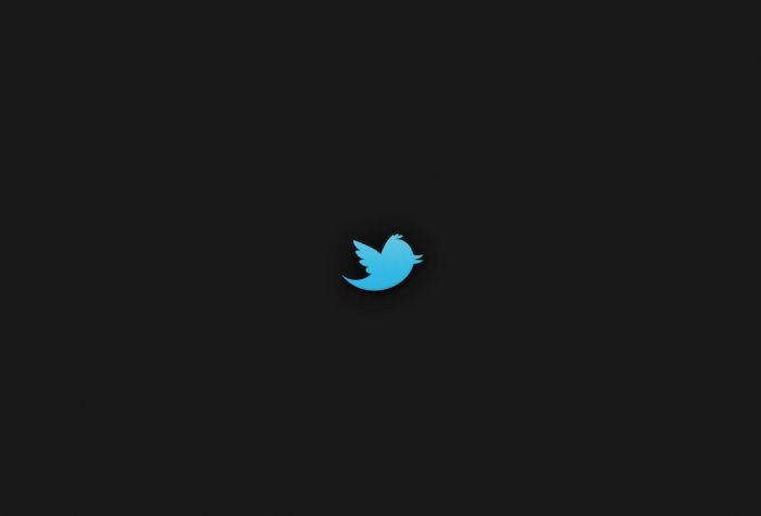 Картинка Твиттер (Twitter) логотип на темном фоне, минимализм
