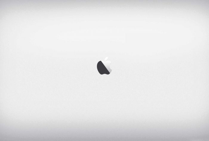 Картинка Apple Mac черно-белый логотип