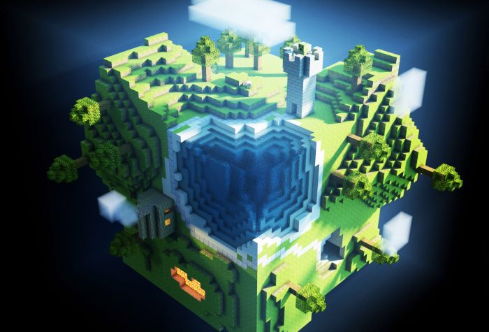 Картинка Майнкрафт (Minecraft) планета, куб