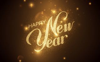 золотой блеск, поздравление с новым годом, happy new year