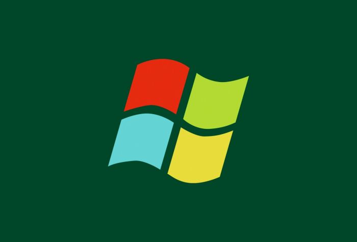 Картинка простой логотип, эмблема Windows на зеленом фоне