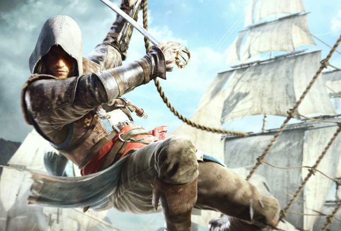 Картинка Assassin's Creed 4, Edward Kenway на корабле