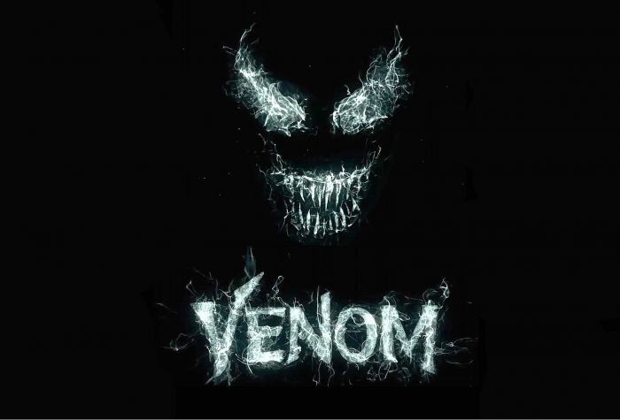 Картинка Веном, глаза, пасть, постер из фильма Venom, MARVEL