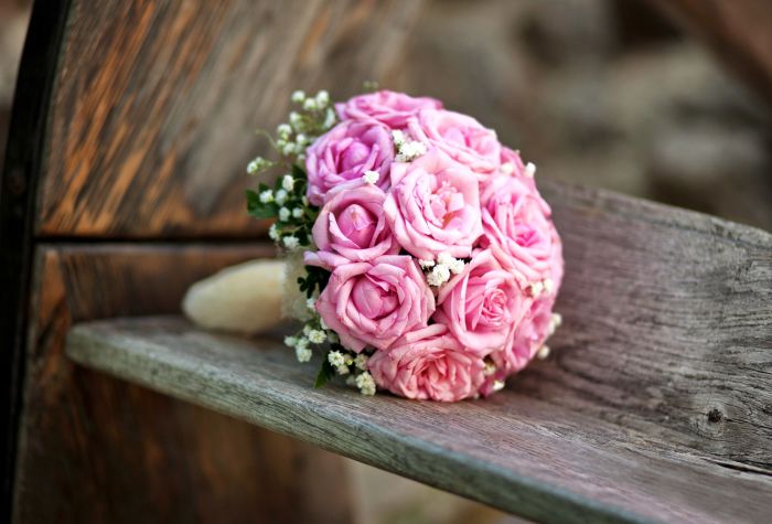 Картинка свадебный букет цветов, розовые розы