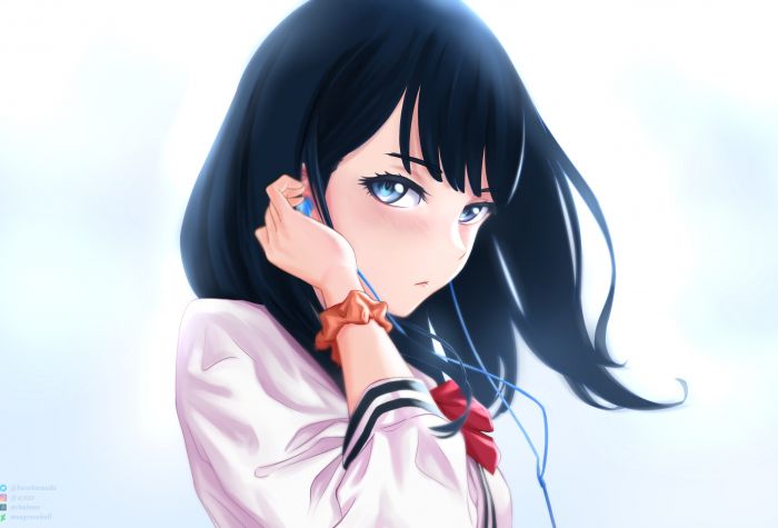 Картинка девушка с печальными глазами, аниме, Рикка Такарада