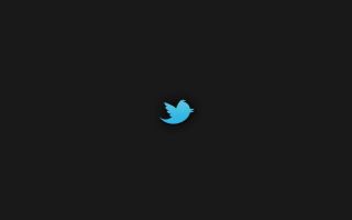 Твиттер (Twitter) логотип на темном фоне, минимализм