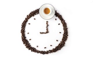 время кофе, Coffee Time, часы из кофейных зерен